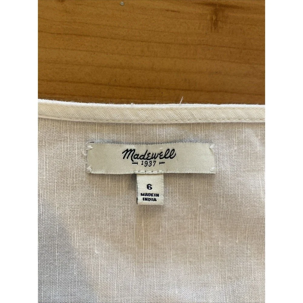 Madewell White Eyelet Overlay Open‎ Back Dress Size 6/S Sleeveless Beachy Boho
